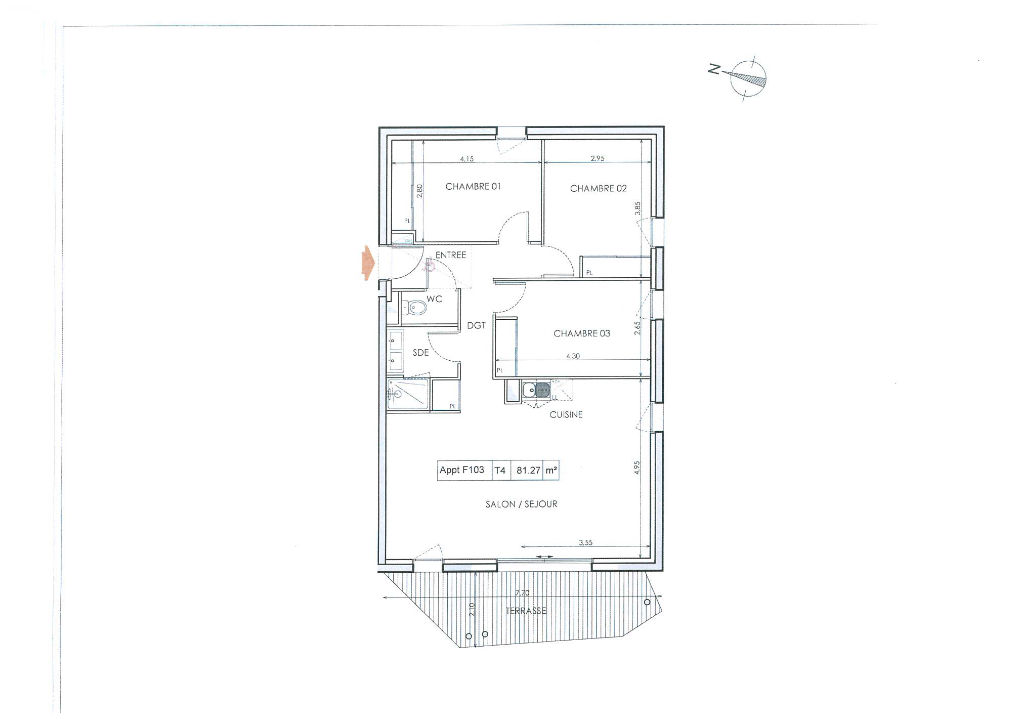 Programme Neuf Pleurtuit LA PROMENADE appartement de type 4 pièce(s) 81.27 m2 avec terrasse de 13.42m2 Programme Neuf Pleurtuit LA PROMENADE appartement de type 4 pièce(s) 81.27 m2 avec terrasse de 13.42m2
