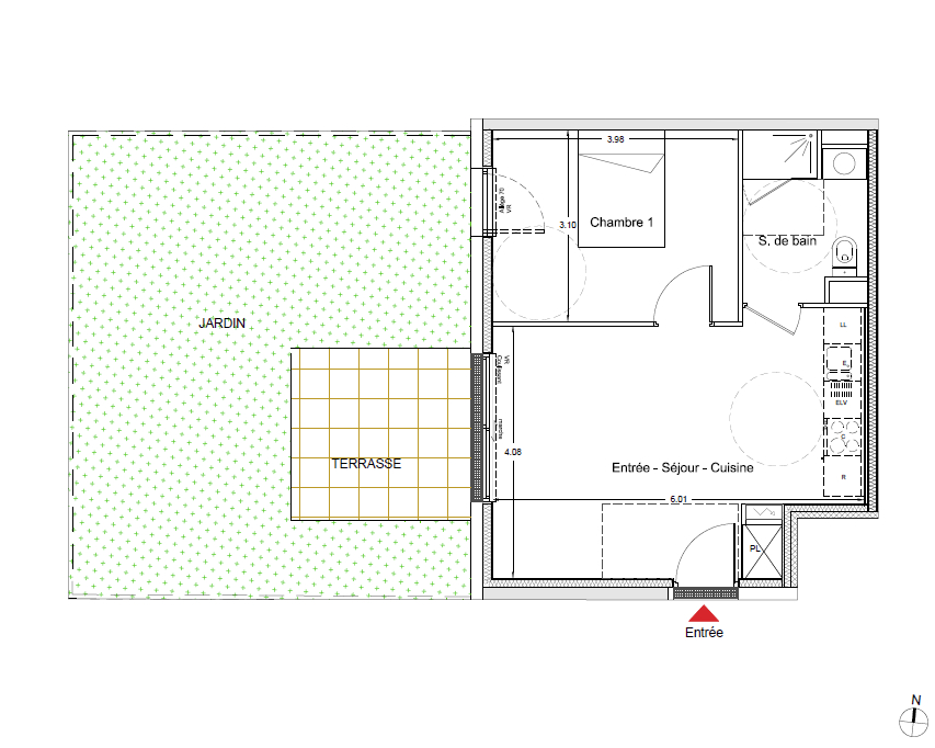 Appartement Nantes 2 pièce(s) 40.7 m2 NEUF Appartement Nantes 2 pièce(s) 40.7 m2 NEUF