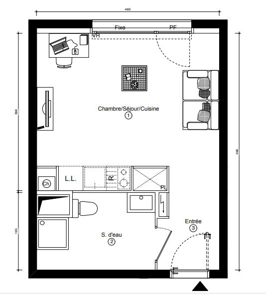 Appartement Rennes 1 pièce(s) 26.30 m2 Appartement Rennes 1 pièce(s) 26.30 m2