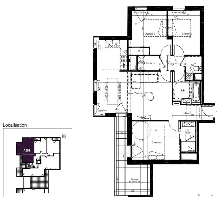 SAINT-HELIER - Appartement 4 pièces - 81.55 m² SAINT-HELIER - Appartement 4 pièces - 81.55 m²