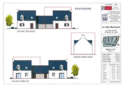 Maison Type 5 85.21 m� sur terrain de 389 m�