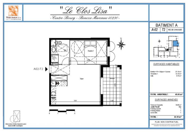 Appartement Benesse Maremne 2 pi�ce(s) 45.05 m2