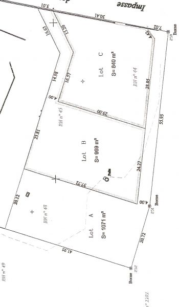 Terrain Bollene 1166 m2