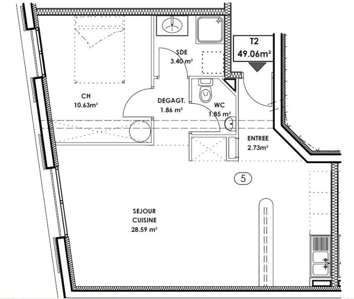 BACALAN APT T2 VEFA 49M� PARKING