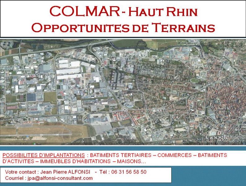 Terrain sur axe principal Colmar Sud